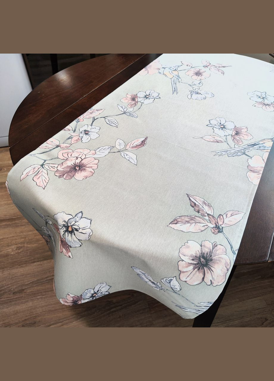 Декоративная стильная дорожка на стол водоотталкивающая, настольная тефлоновая дорожка Ранер Цветущий сад 37х100 Maystat (305390135)