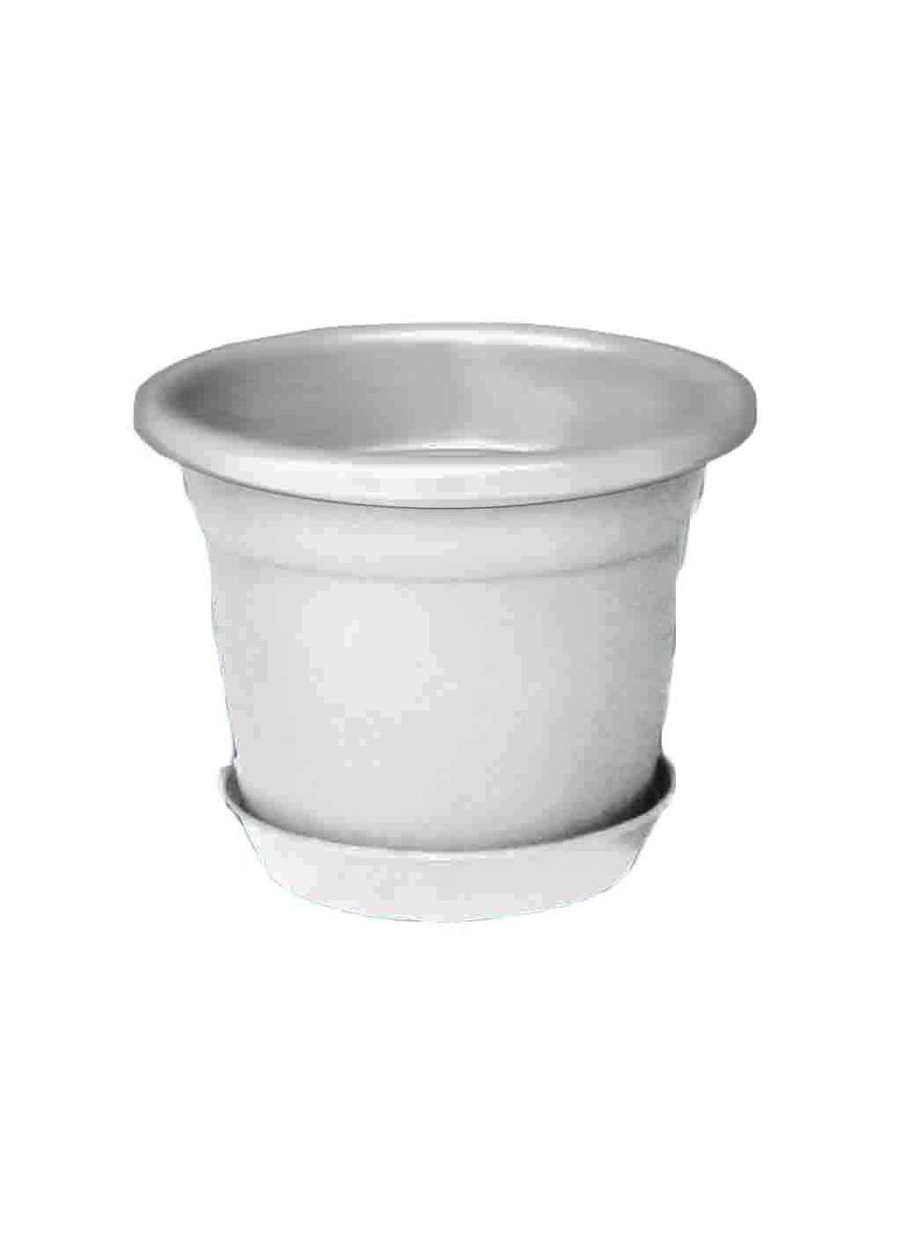 Цветочный горшок 6л с подставкой белый МЕД (356457577)