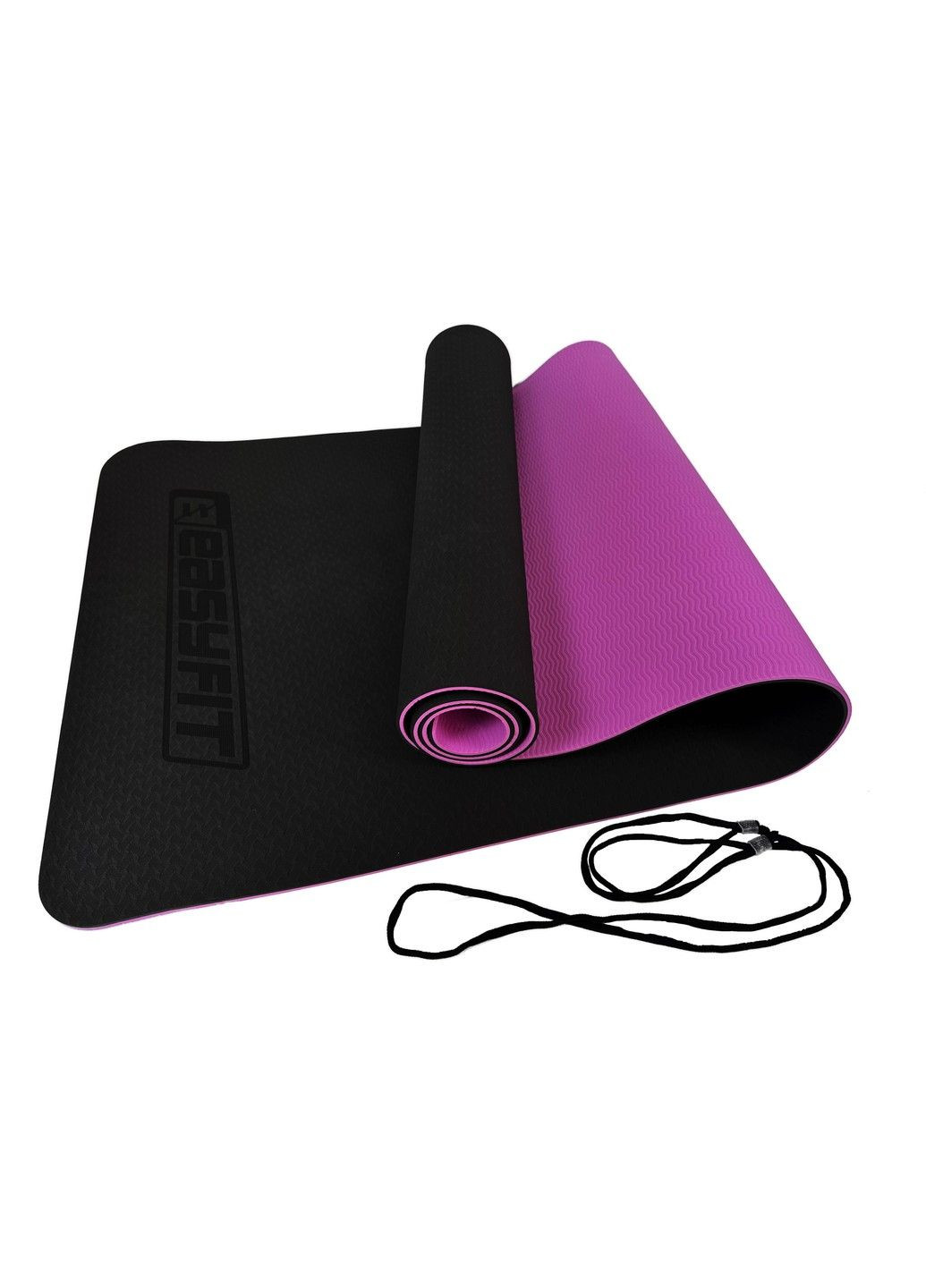 Коврик для йоги и фитнеса TPE+TC 6мм EF-1924-BV Black-violet EasyFit (295547930)