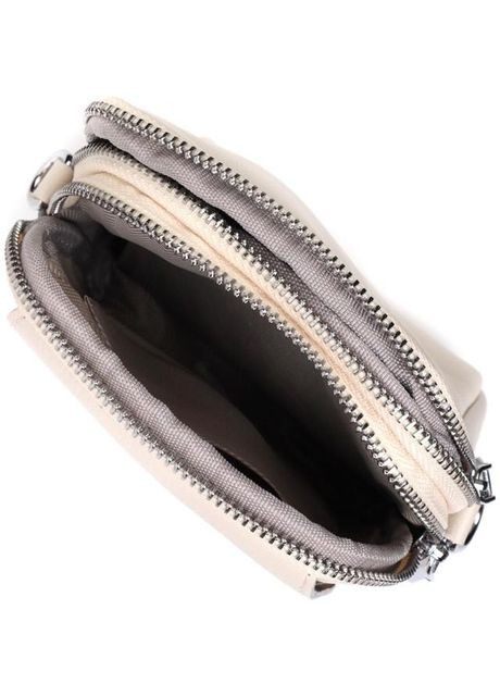 Сумка крос-боді через плече для телефону та документів жіноча з натуральної шкіри маленька Білий 37092 Vintage (353690048)