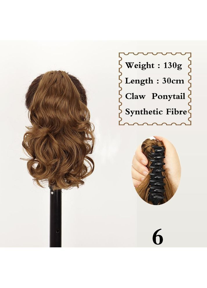 Накладний хвіст хвилястий на крабі шиньйон термоволокно 30 см No Brand однотонний (364551131)