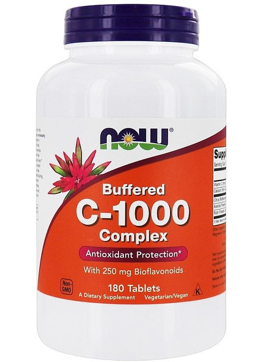 Комплекс буферизированного витамина C-1000 в таблетках Buffered C-1000 Complex 180шт (871627-143133) Now Foods (368621656)
