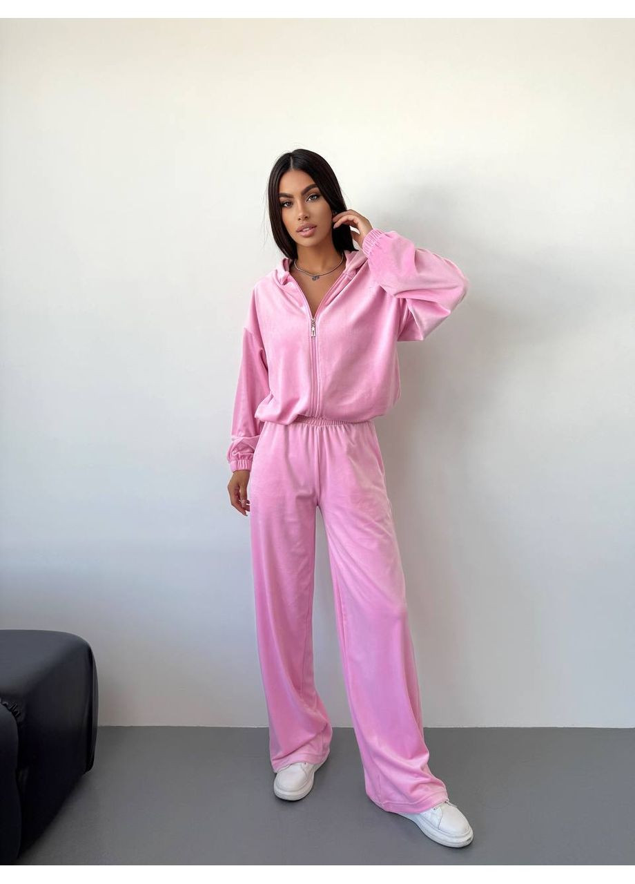 Женский велюровый костюм: кофта, топ и брюки-палаццо. MonCher (353848567)