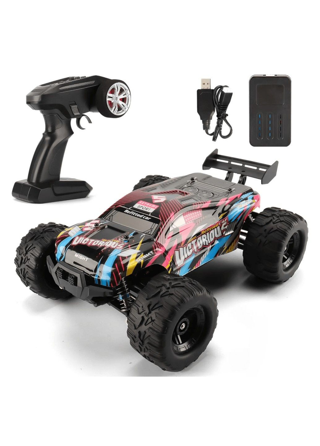 Машинка на радиоуправлении с амортизацией и подсветкой No Brand (329153950)