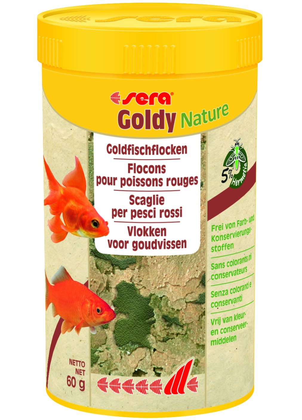 Корм Goldy Nature для золотых рыбок в хлопьях 250 мл 60 гр Sera (278369078)