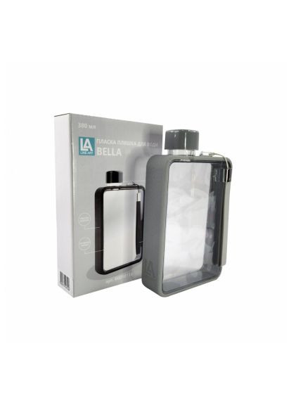 Пляшка для води (60010118LA-07) Line Art Bella 380 мл сіра (370019780)