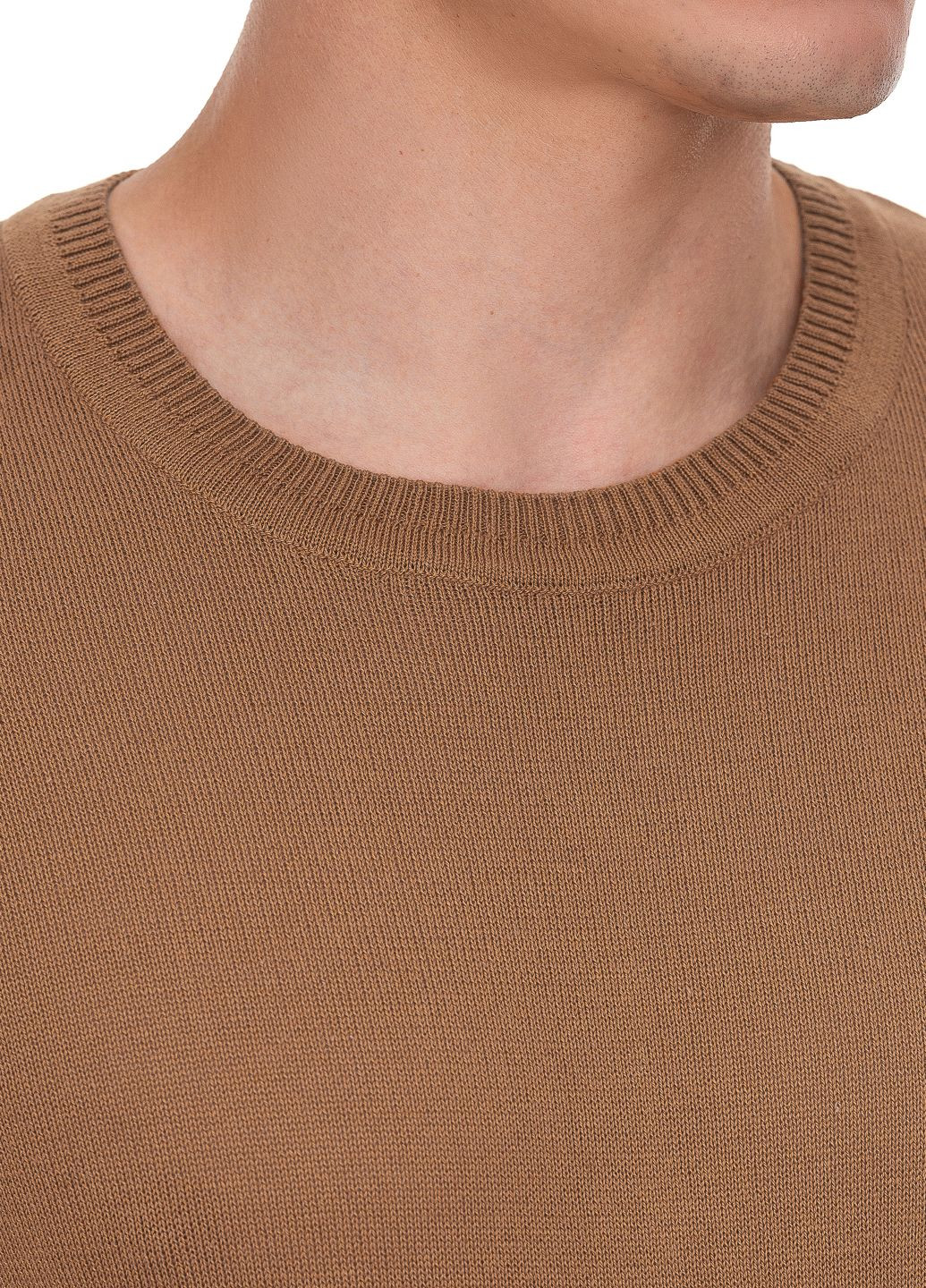 Коричневий бавовняний тонкий чоловічий светр SVTR