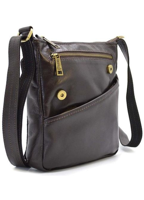 Сумка мессенджер через плечо мужская из натуральной кожи маленькая для документов формата А5 Коричневый 35736 TARWA (361401002)