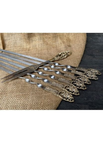 Набор шампуров Люкс в колчане с вилкой Кабан 7 предметов 47330097 NB Art (346531175)