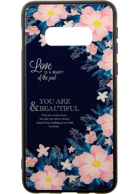 Чехол-накладка Glass Fashionable Case Samsung Galaxy S10e Flower on Blue Toto (301780989)