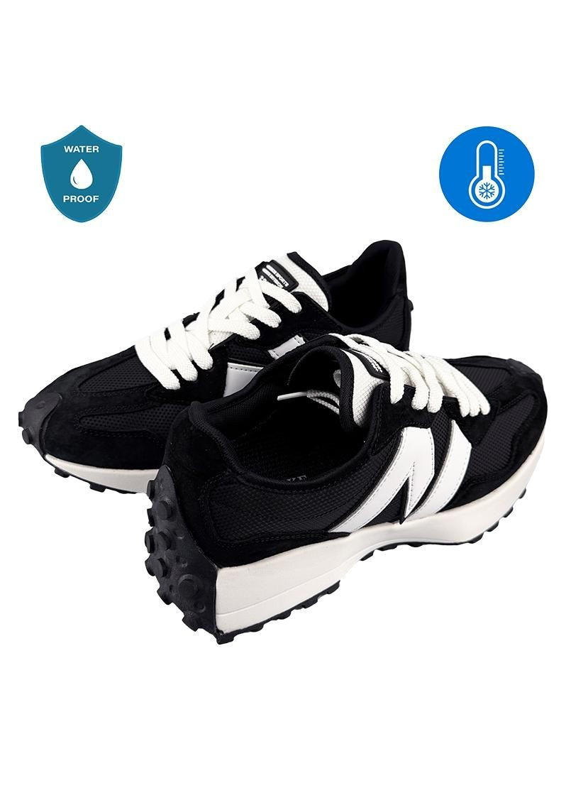 Сірі кросівки чоловічі зимні термо комбіновані чорні 1096-6 No Brand