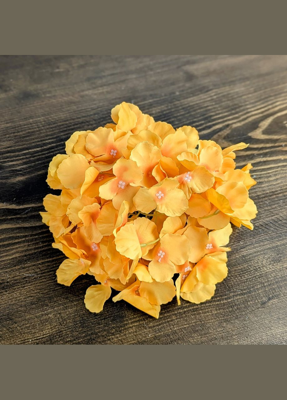 Штучна квітка гортензії 17 см помаранчева No Brand (335413507)