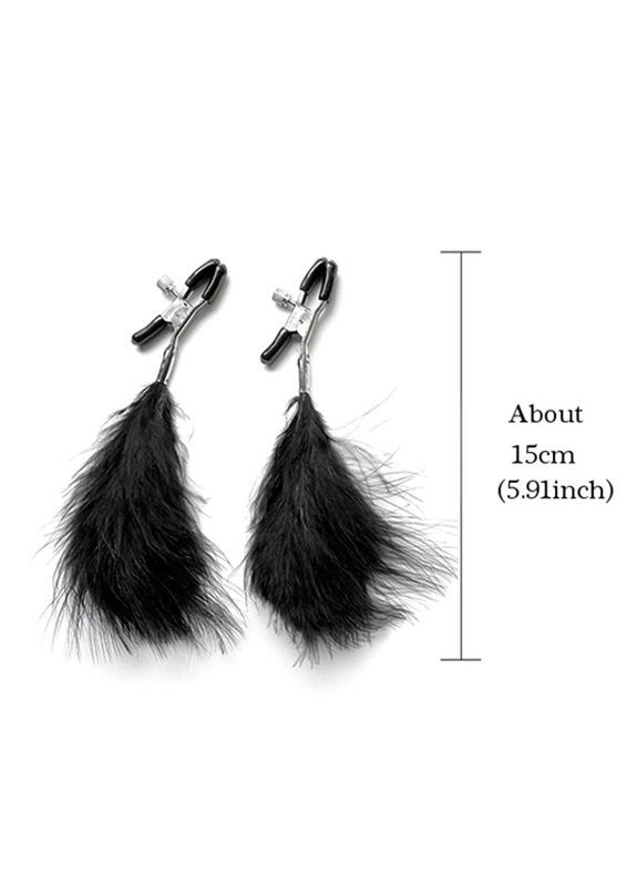 Зажимы бдсм для сосков с пёрышками пушистые Feather Nipplettes 2 штуки пух разных цветов No Brand (303910183)