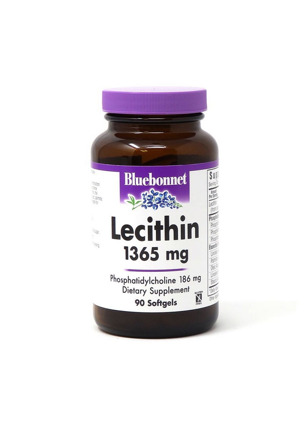 Натуральна добавка Lecithin 1365 mg, 90 капсул Bluebonnet Nutrition (293341866)