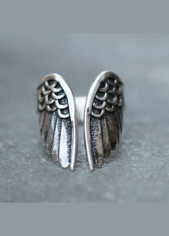Стильное винтажное серебристое кольцо в виде крыльев Ангела размер регулируемый Fashion Jewelry (285110790)