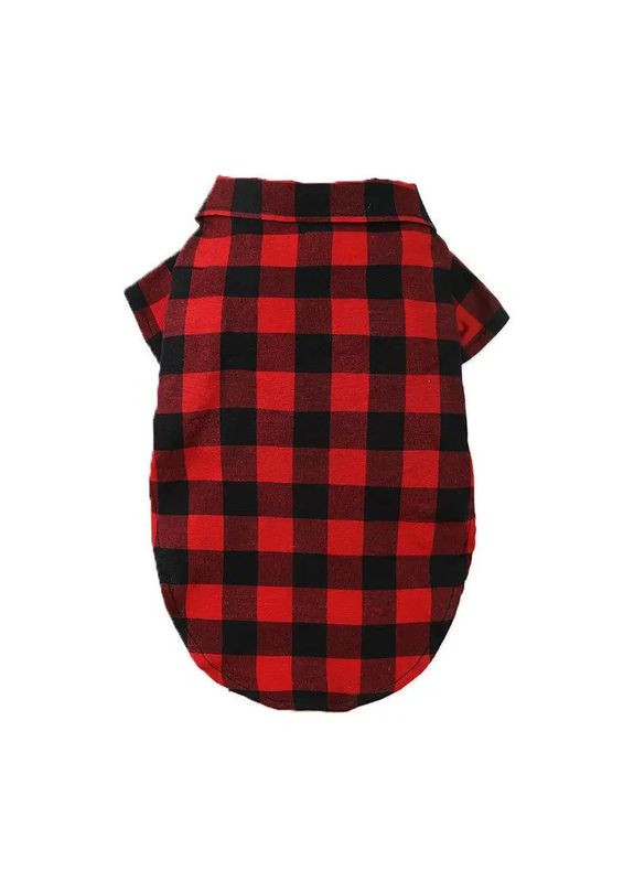 Сорочка для собак у клітку з метеликом червона M No Brand (299840358)