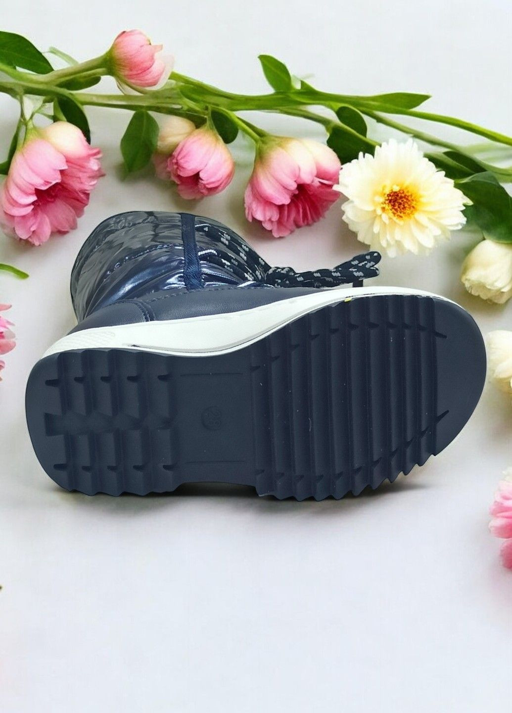 Синие повседневные зимние зимние термо ботинки дутики сноубутсы на овчине для девочки том м 1890а Tom.M