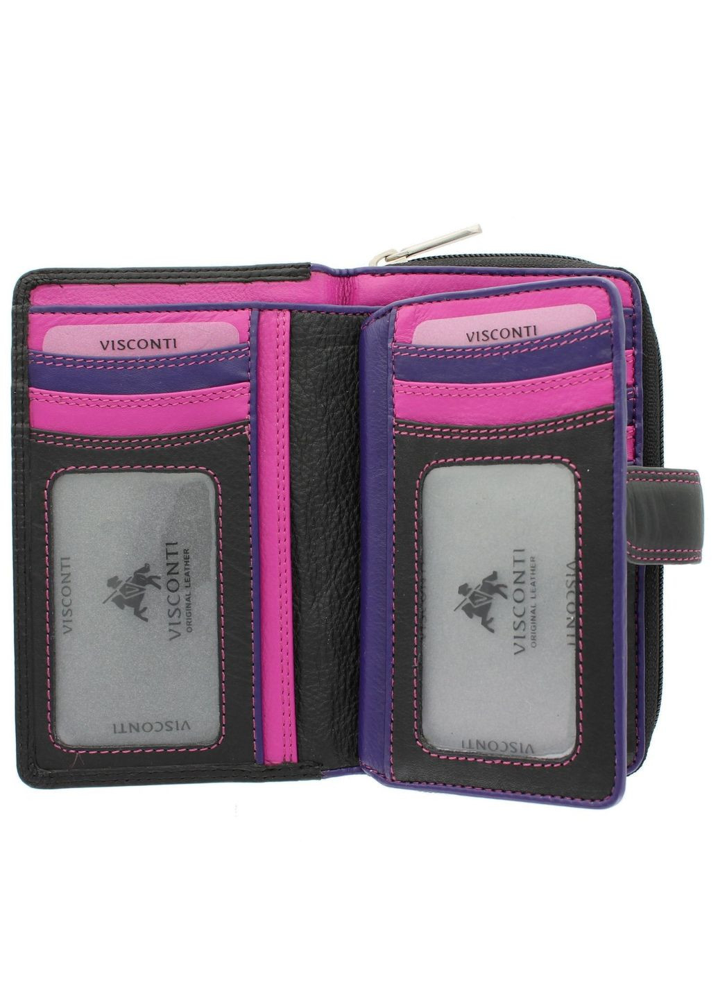 Стильный женский кошелёк R13 BLK/BERRY Carmelo c RFID (Black Berry) Visconti (303830833)