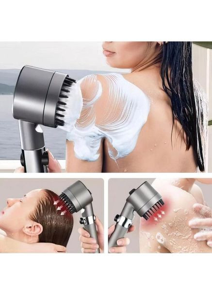 Насадка для душу масажна лійка 4в1 з масажними силіконовими шипами водозберігаюча душова лійка No Brand (366238833)