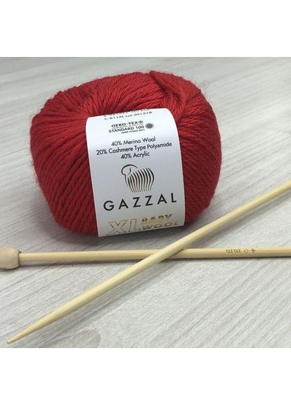 Пряжа Baby Wool XL цвет 811 красный Gazzal (352745711)