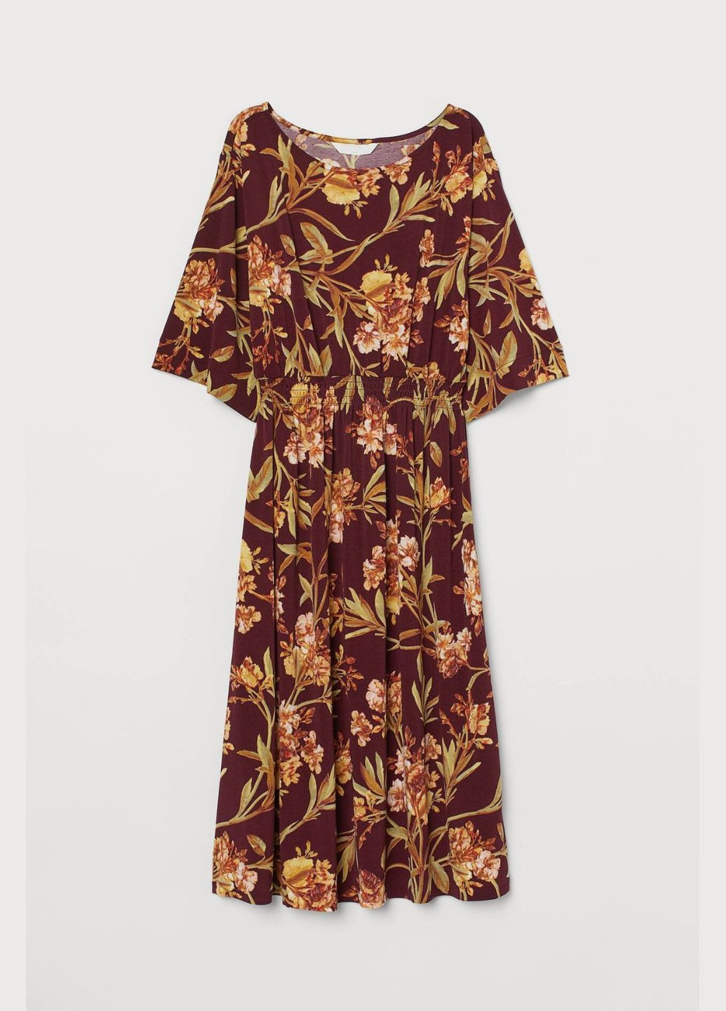 Бордова сукня для вагітних H&M з квітковим принтом