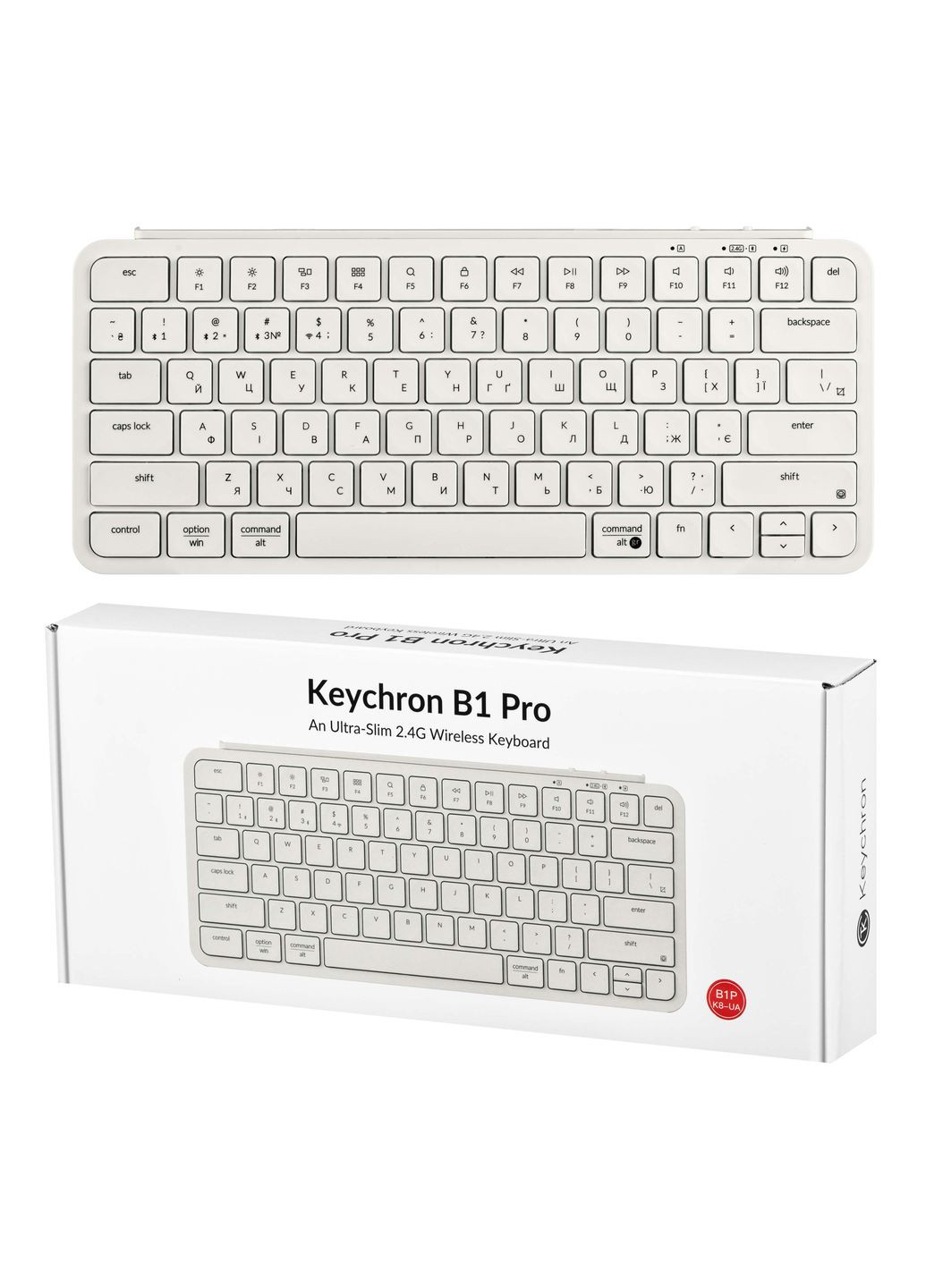 Клавиатура мембрана B1P-K8-UA B1 Pro, USB/WL/BT, ivory white Keychron (365731100)