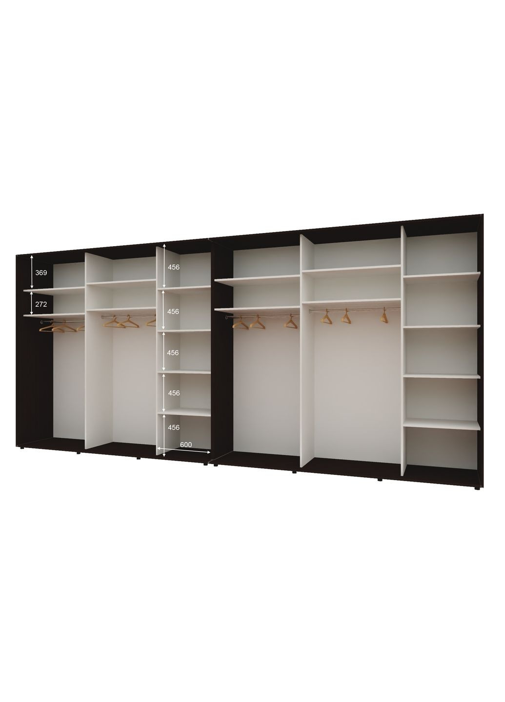 Шкаф-купе шестидверный Комфорт Мебель 460*60*240 см Венге 6 дверей ДСП Стандарт Комфорт Меблі (360477557)