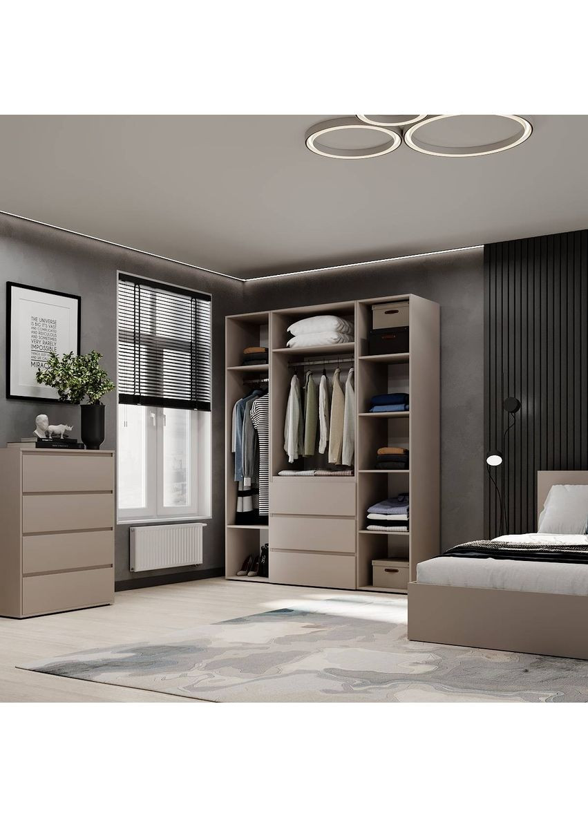 Шкаф распашной комбинированный №1 Light 1600x500x2200 Кашемир (LTK0114000000) Art In Head (342323474)