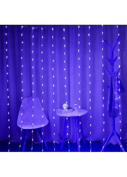 Святкова гірлянда завісу "Штора" на вікно 200LED 3х3м колір Синій USB Benson (367073195)