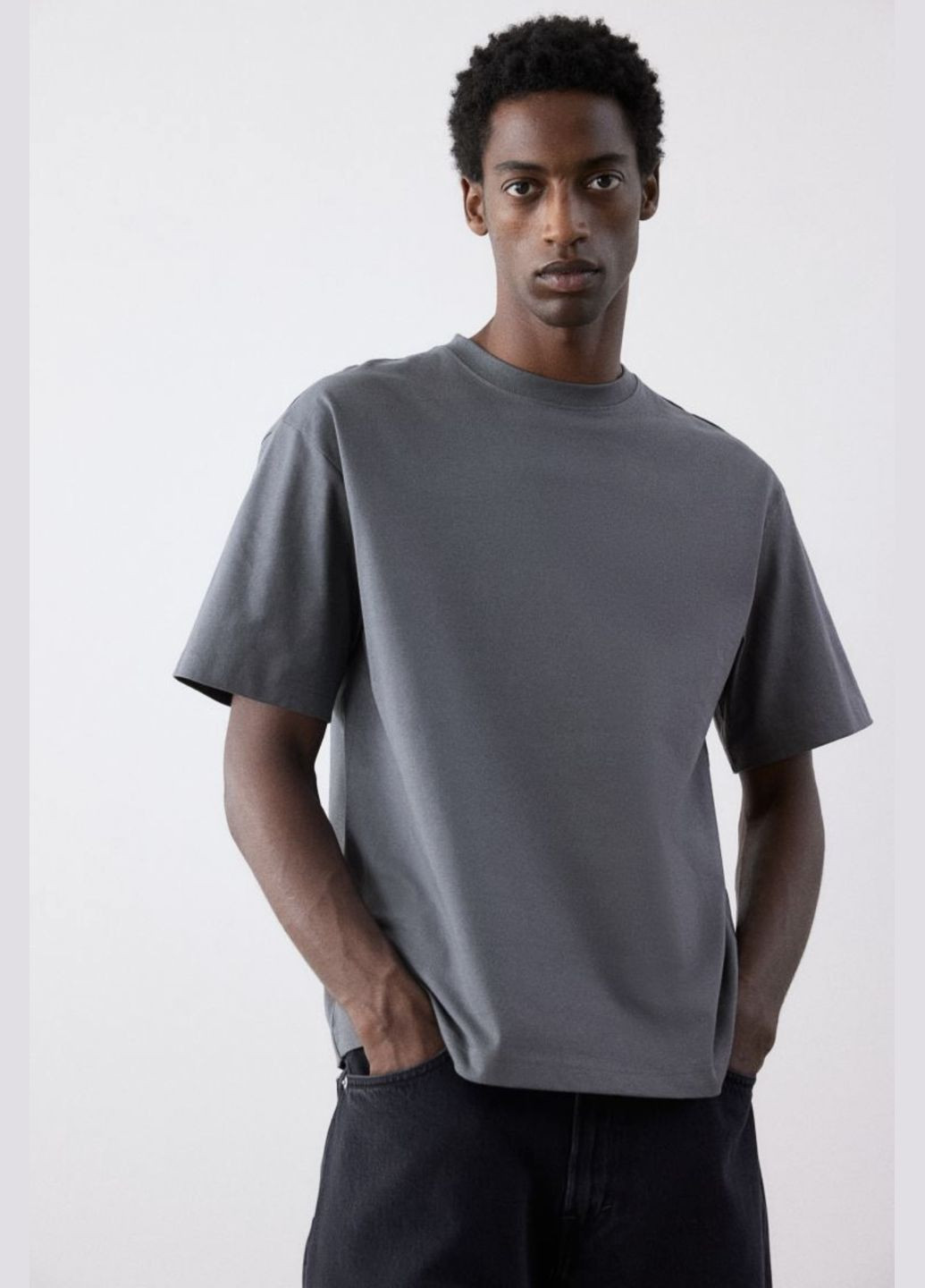 Сіра футболка вільного крою H&M loose fit