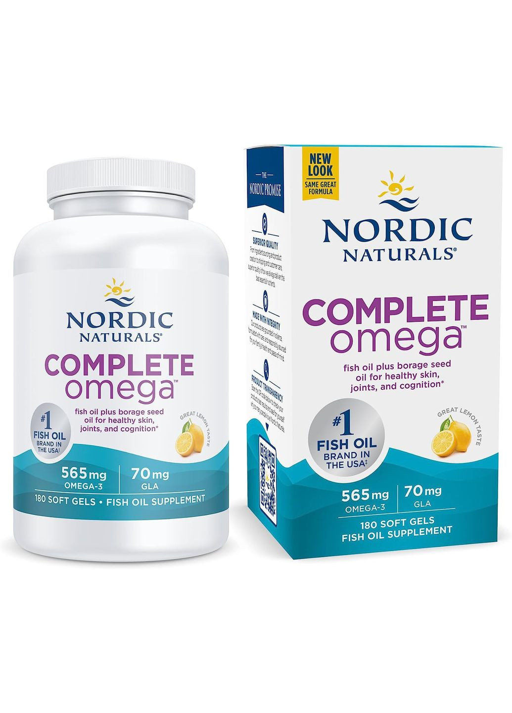 Омега 3 6 9 (лимон), Complete Omega,, 1000 мг, 180 капсул Nordic Naturals (351382911)