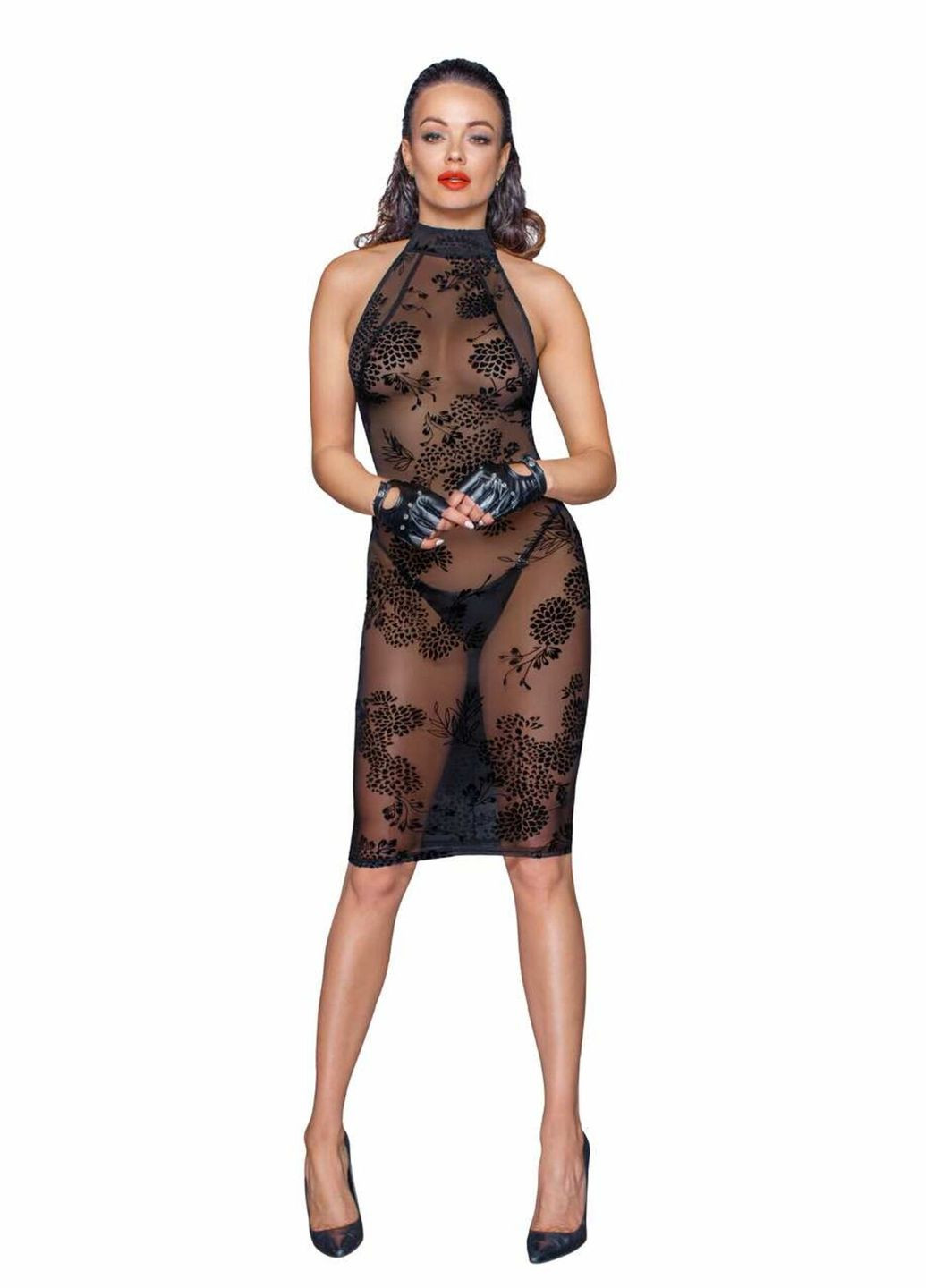 Чорна сукня f240 midi tulle dress with velvet straps, cherrylove Noir Handmade