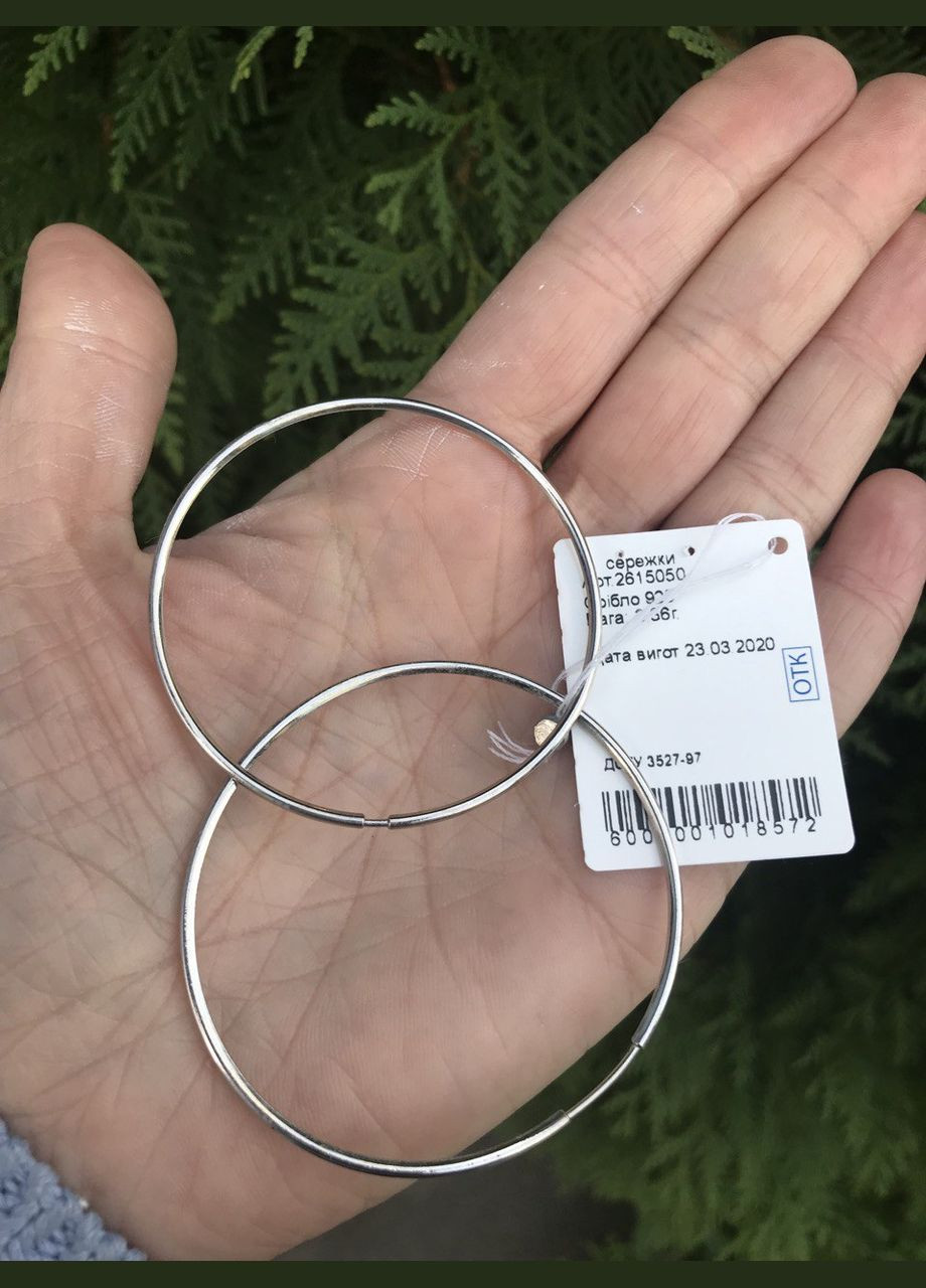 Серьги серебряные Кольца 261050, 5 размер No Brand (316398378)