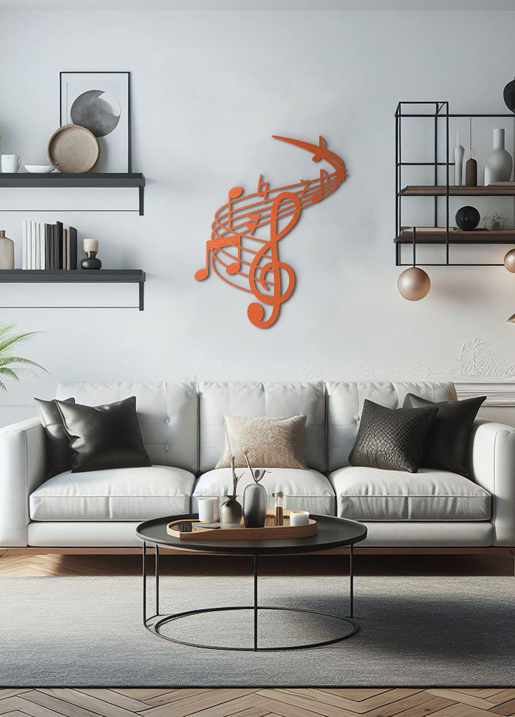 Деревянный декор для комнаты, декоративное панно на стену "Музыка", стиль минимализм 30х38 см Woodyard (292113213)