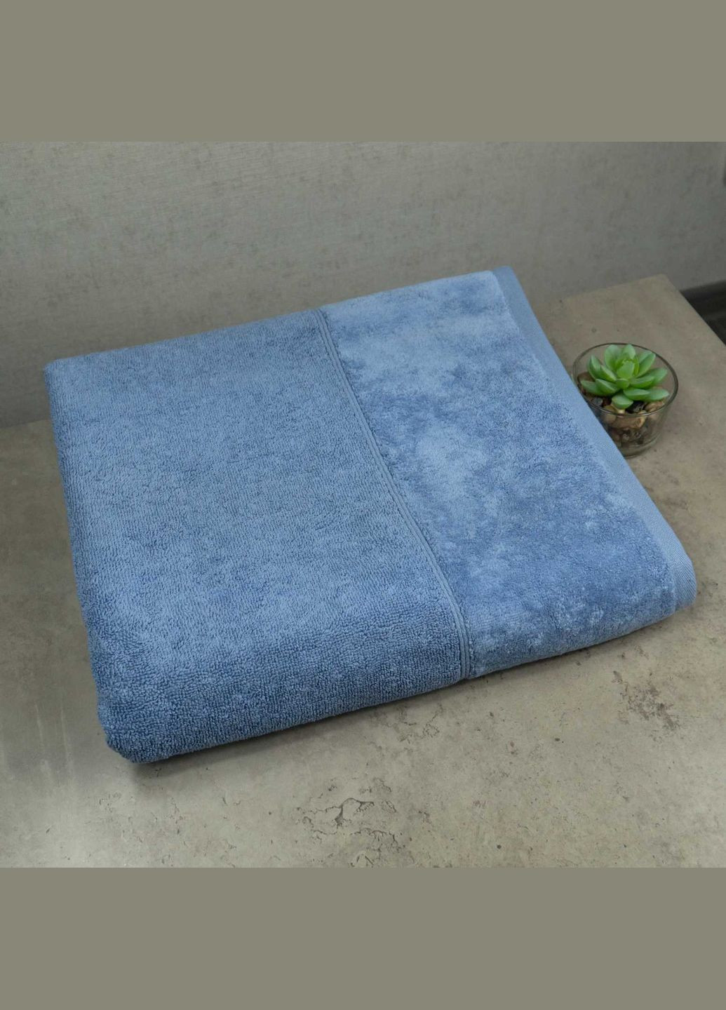 GM Textile банний рушник махра/велюр 70x140см преміум якості milado 550г/м2 (синій) синій виробництво -