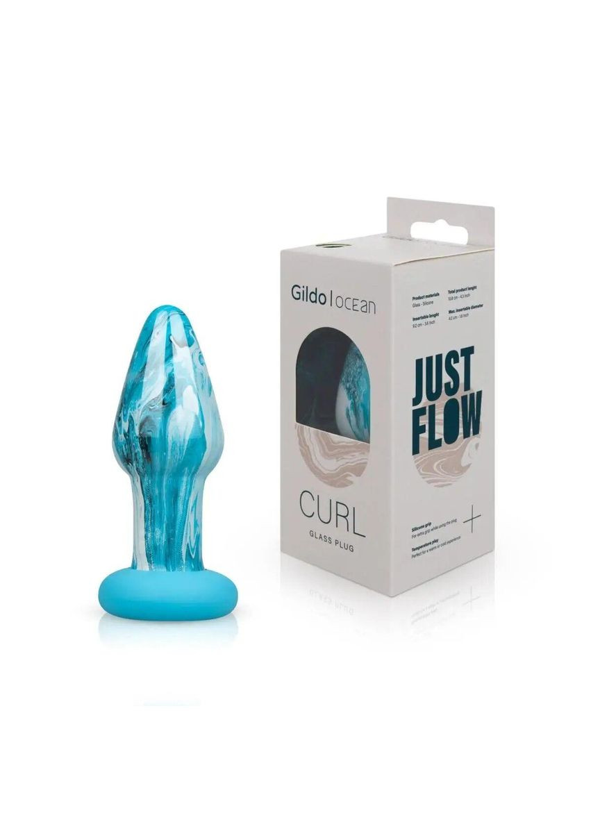Стеклянная анальная пробка Gildo Ocean Curl, макс. диаметр 4 см No Brand (366877201)