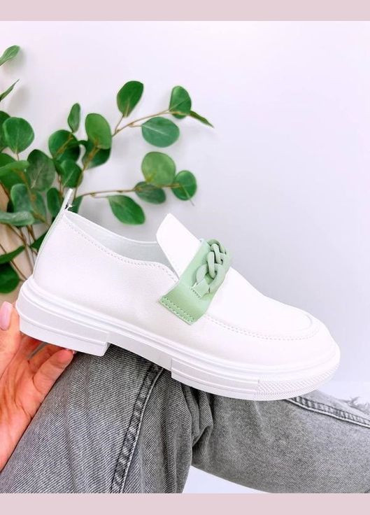 No Brand Женские кожаные лоферы LB 1304 Белые белый з искусственная кожа, — демисезон (322874022)