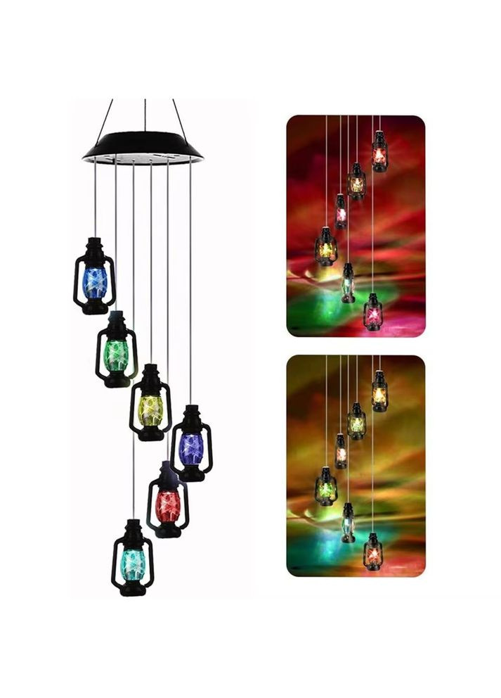 Садовый подвесной фонарь на солнечной батарее Фонарики 6 светильников с солнечной панелью и автоматическим включением No Brand (361161931)