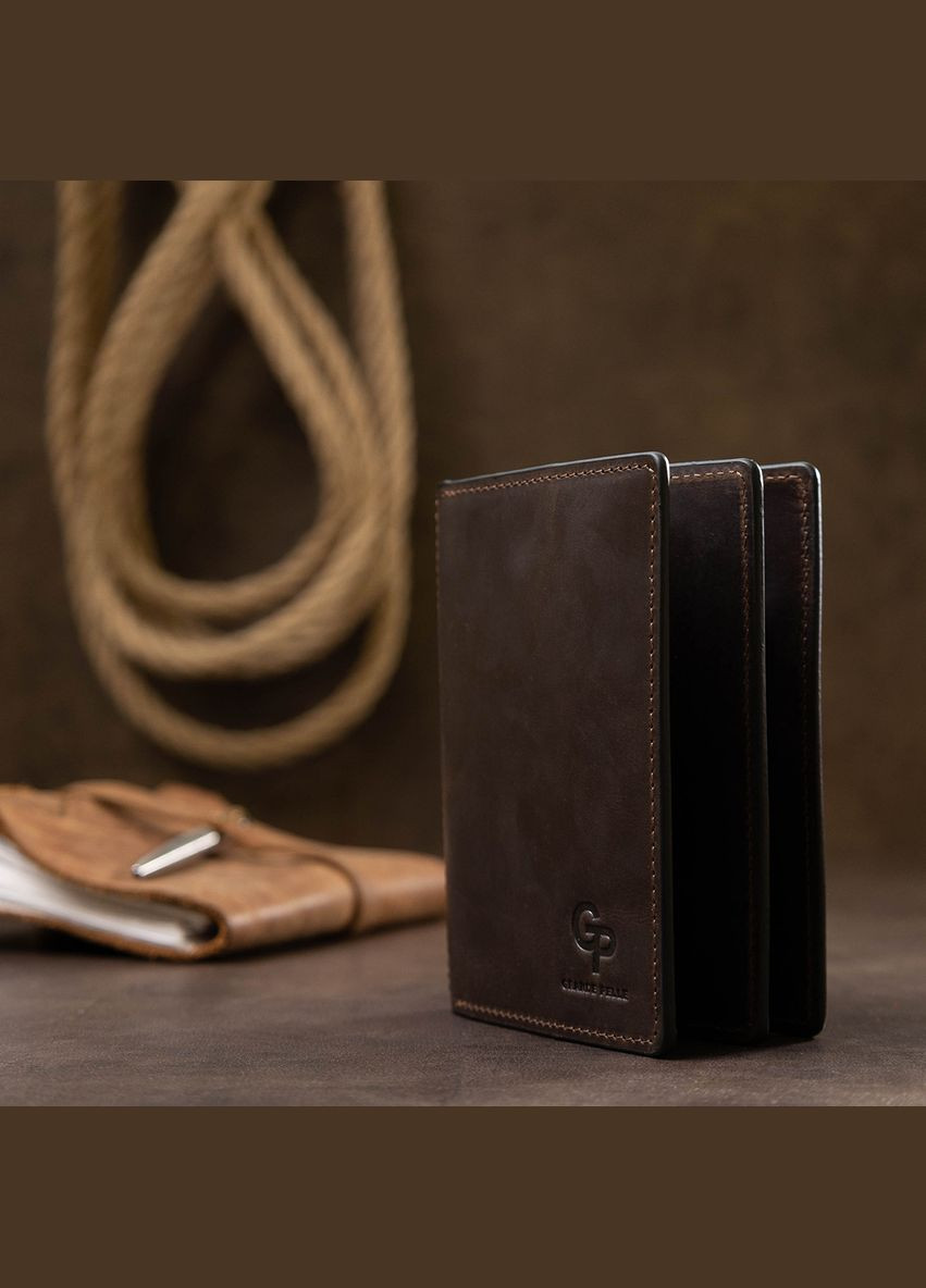 Шкіряна вінтажна обкладинка для документів 11537 Коричневий Grande Pelle (297129694)