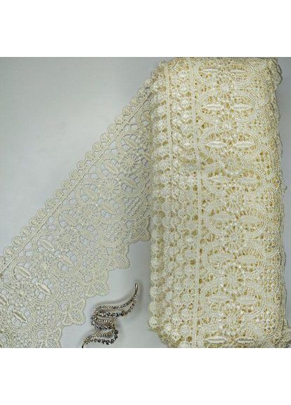 (1 метр) Кружево макраме 10 см цвет - молочный (04М-L0052-2) Plus-plus (352743469)