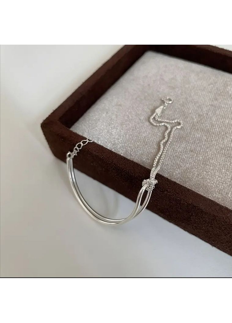 Минималистичная Цепочка Браслет "Узелок", цвет серебро No Brand (329447757)