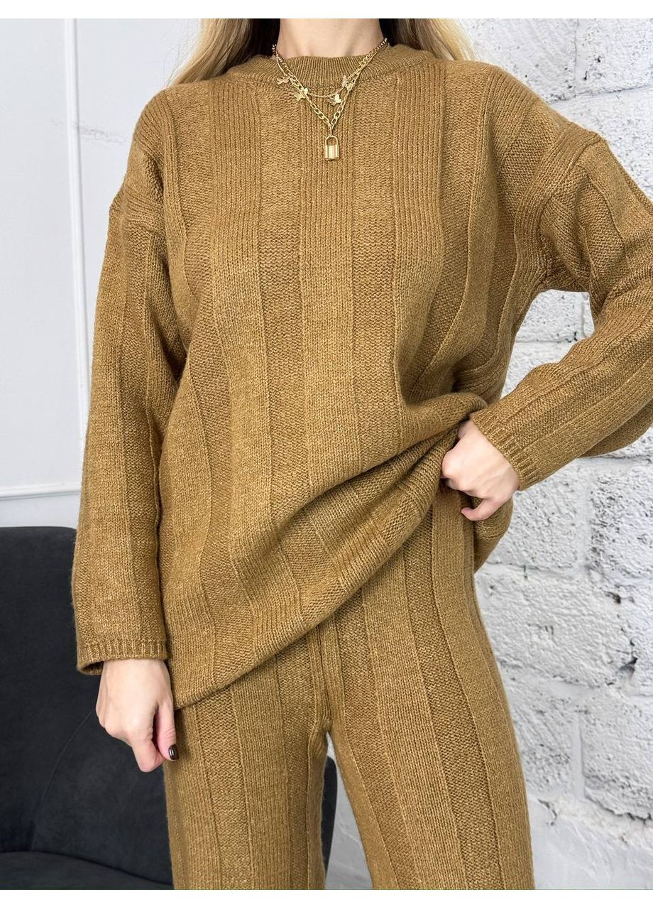 Трикотажний костюм із фактурною в’язкою ❄️ ЗАМІР В ОПИСІ DK/DL Мода без кордонів (373596631)