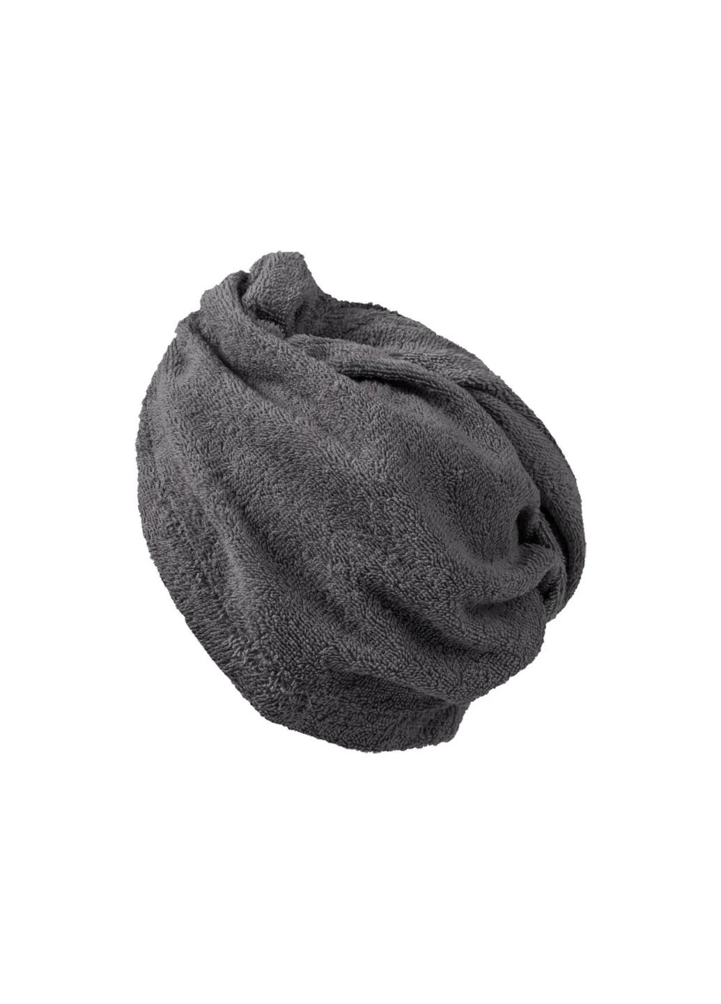 Махровий рушник - тюрбан для волосся із застібкою на гудзик Livarno home сірий