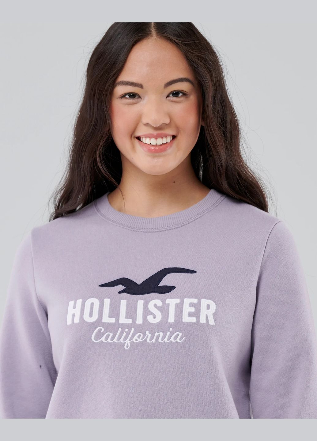 Свитшот женский - свитшот HC8421W Hollister - крой светло-фиолетовый - (263588003)