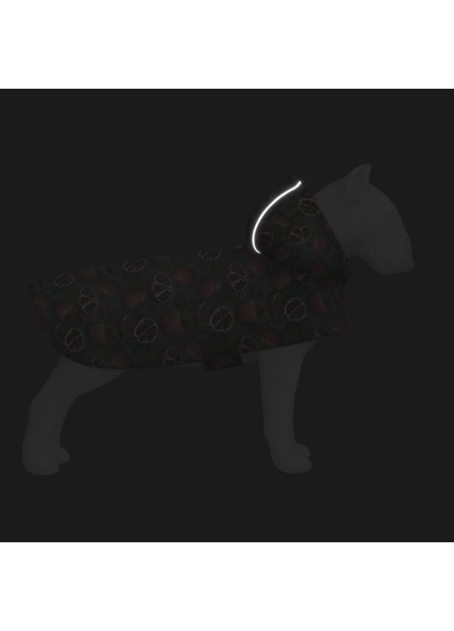 Дощовик-накидка з капюшоном для собак WAUDOG Clothes, малюнок "Гранати", M, А 40-43 см, B 52-62 см, С 33-42 см Collar (362578113)
