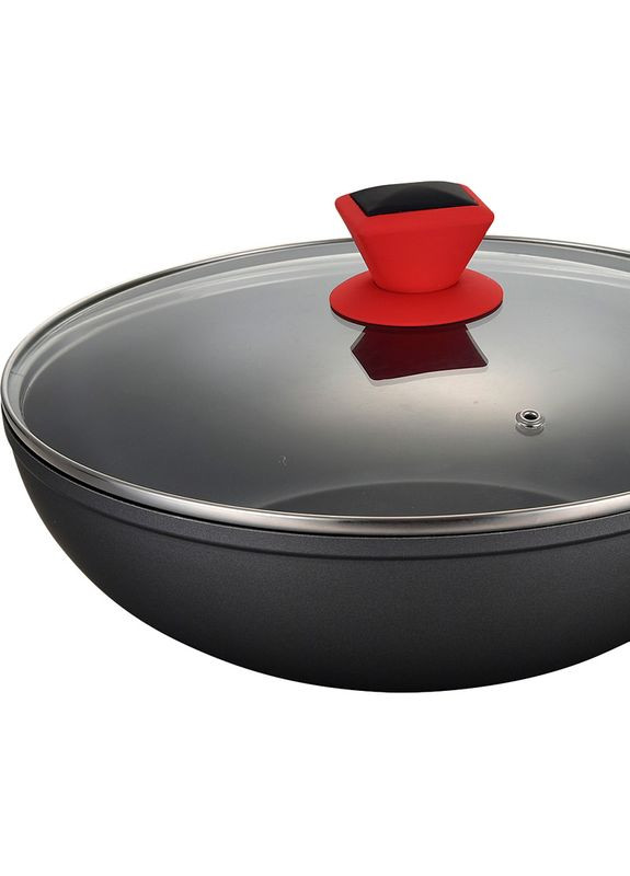 Сковорода Вок із кришкою Agat 28 см Black (PR-2211) Pepper (307436593)