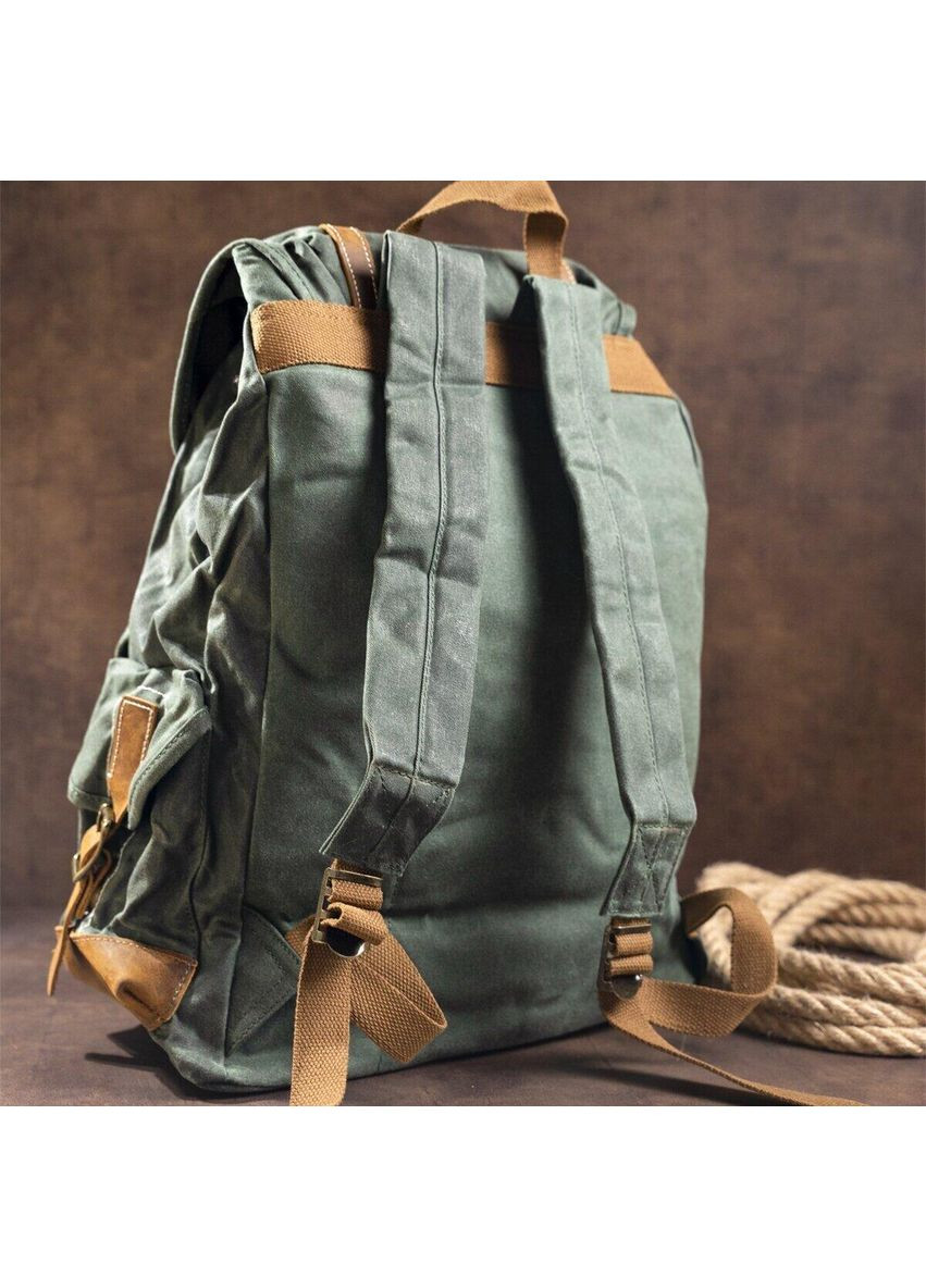 Рюкзак дорожній текстильний зелений 43х34х19 см 20056 Vintage (362418523)