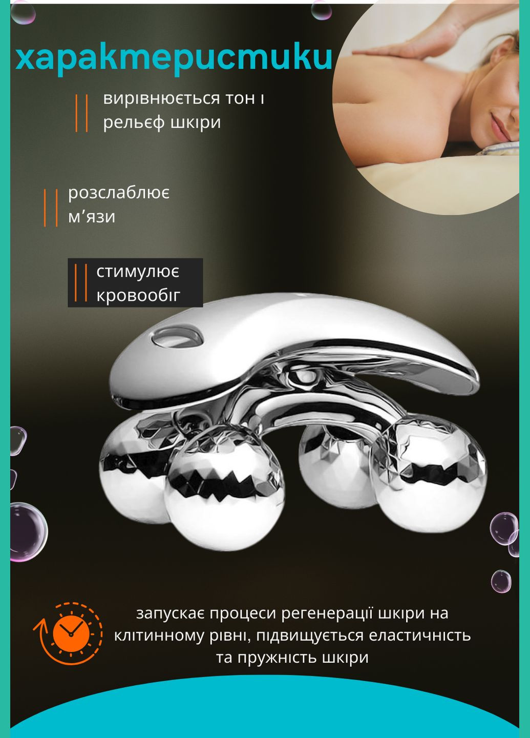 Роликовый 4D масажер FD&Q микротоковый для тела ручной масажер антицеллюлитный для спины ног шеи и плеч No Brand (329203472)