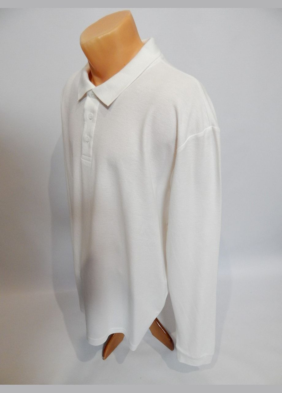 Белая футболка поло мужская с длинным рукавом р.54 009fmdl (только в указанном размере, только 1 шт) Stedman