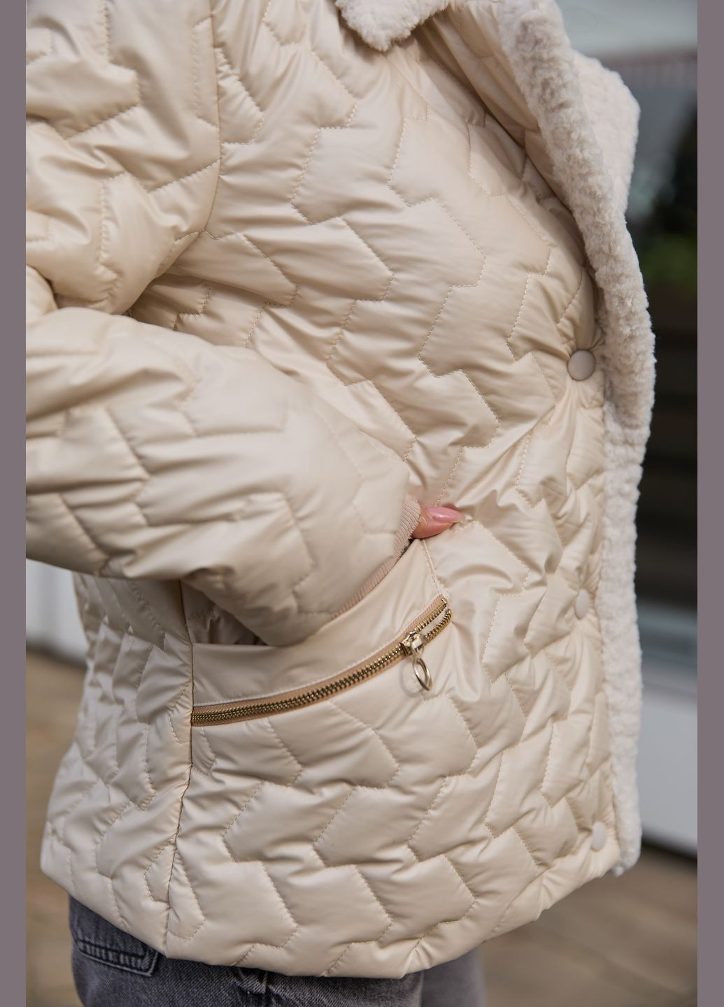 Молочная демисезонная куртка MN